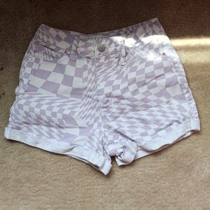 Purple funky print shorts